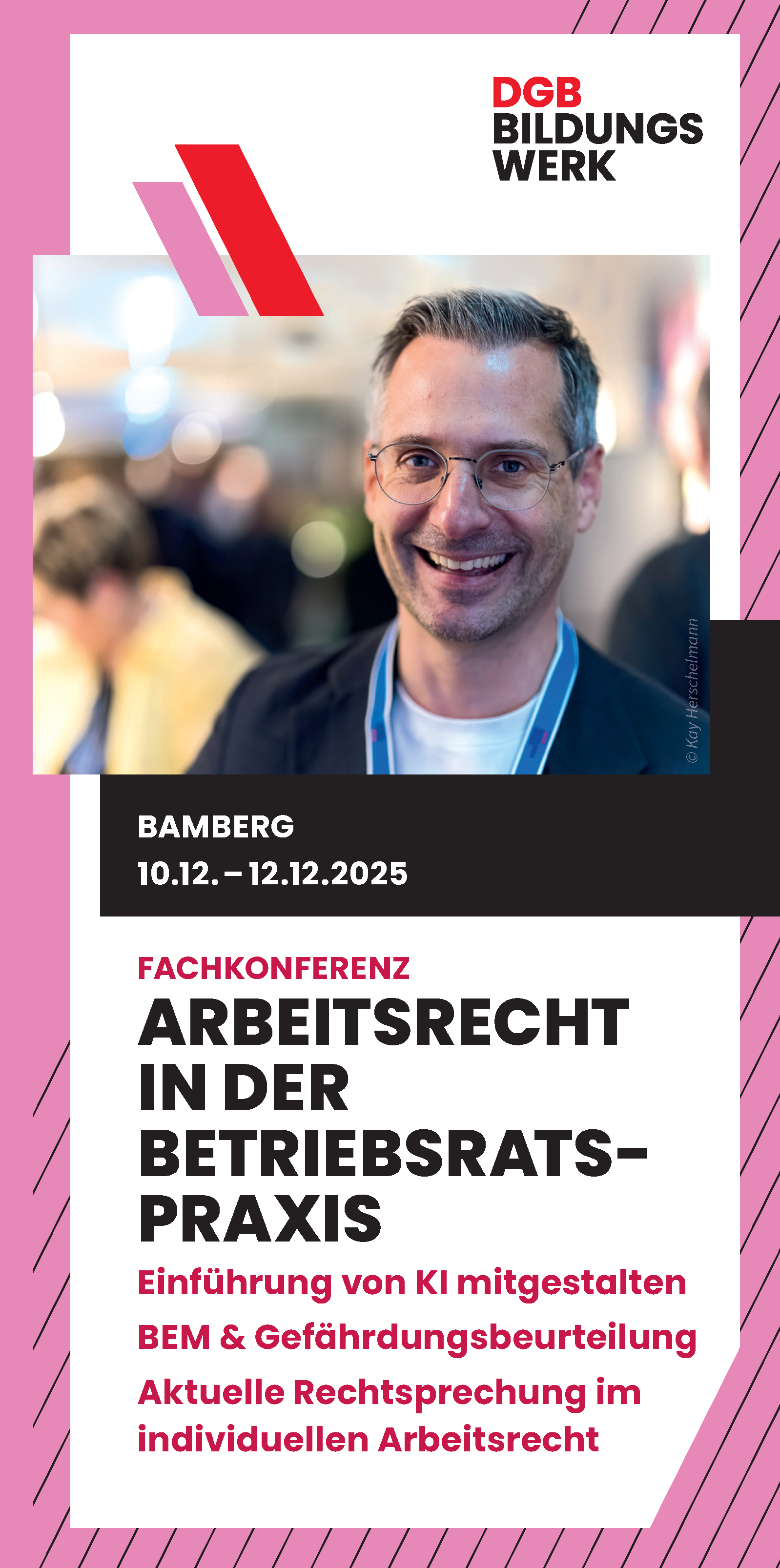 Flyer Fachkonferenz Arbeitsrecht in Bamberg im Dezember 2025